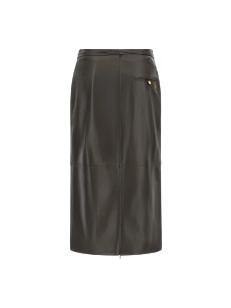 Spódnica skórzana Alberta Ferretti brązowa