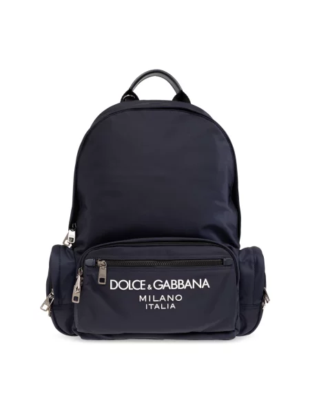 Torba Dolce And Gabbana skórzana z logo niebieska