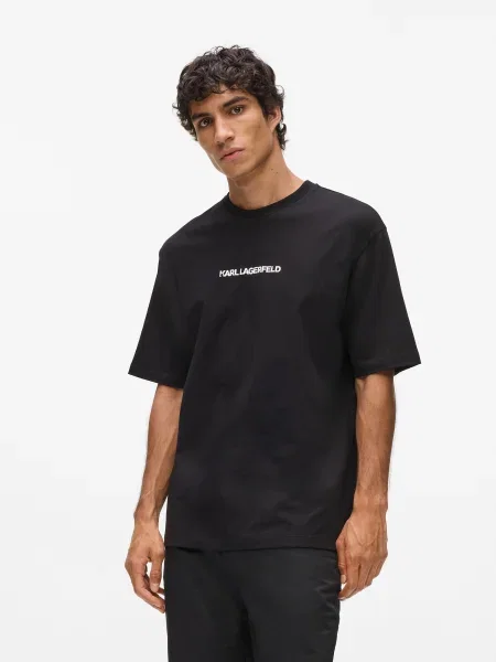 Karl Lagerfeld Tricou Portrait negru alb
