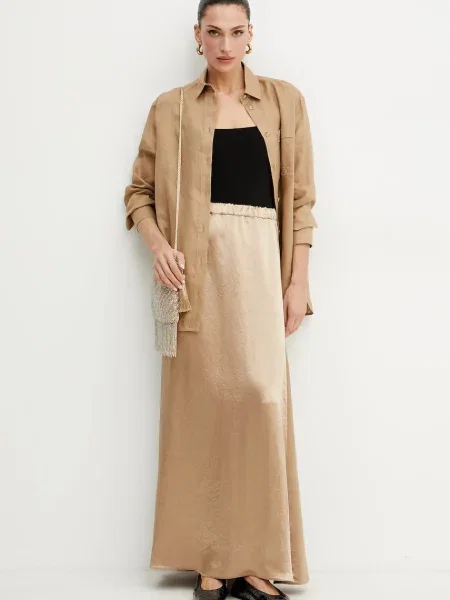 Спідниця MM maxi пряма бежевий