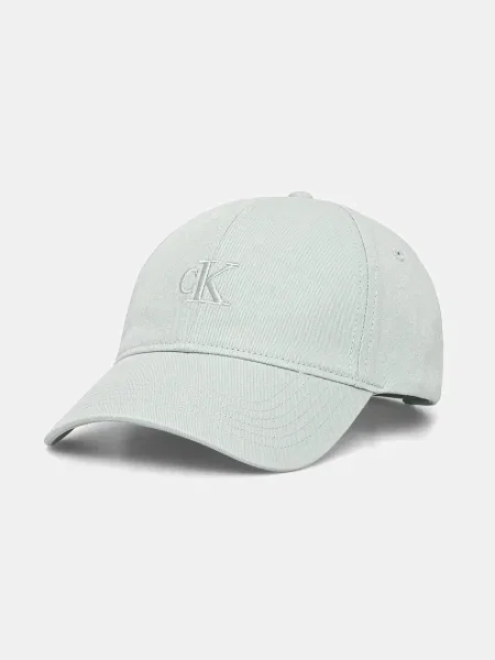 Шапка с козирка Calvin Klein Jeans тюркоазено с принт зелено