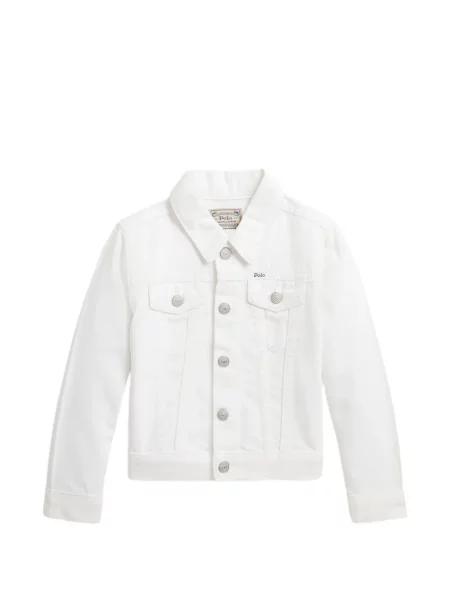 Kurtka jeansowa dziecięca Polo Ralph Lauren biała