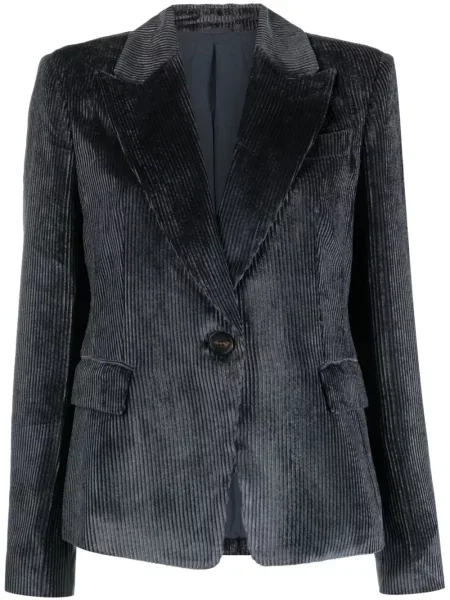 Sacou Brunello Cucinelli de catifea cord albastru