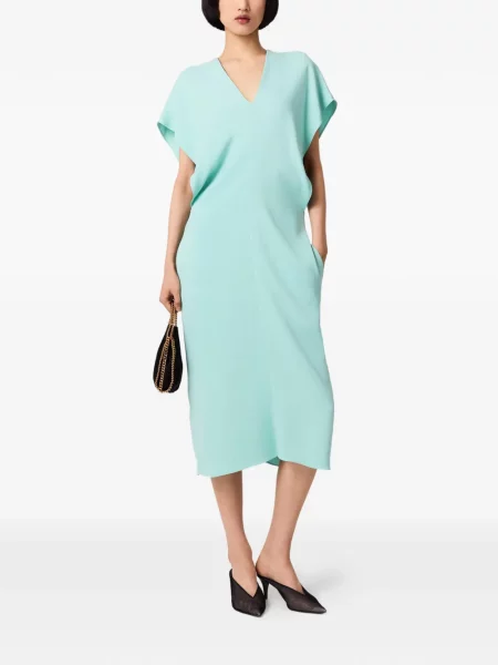 Rochie midi Stella Mccartney cu decolteu în V drapată albastru