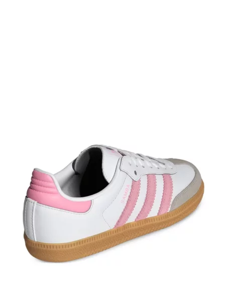 Pantaloni Adidas alergare din piele alb