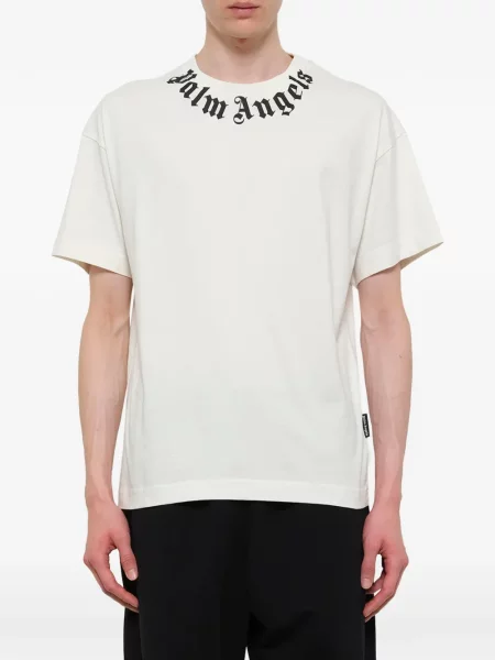 Tricou Palm Angels cu imagine alb