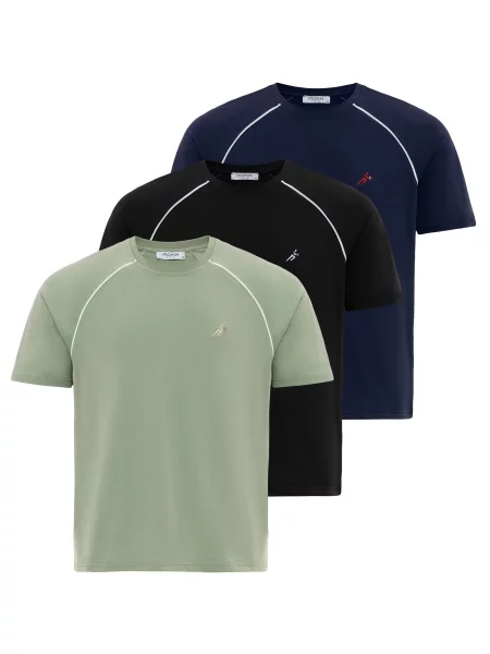 Moxx Paris Tricou albastru / verde / negru alb