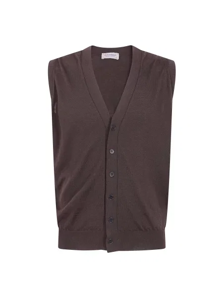 Sweter John Smedley wełniany brązowy