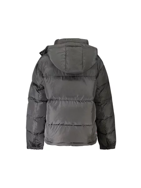 Kurtka pikowana o kroju regular fit z odpinanym kapturem Tommy Jeans czarna