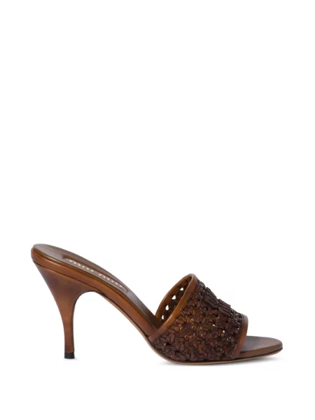 Sandale Miu Miu din piele maro