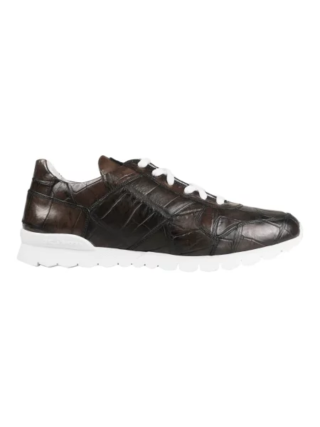 Sneakersy Kiton skórzane brązowe