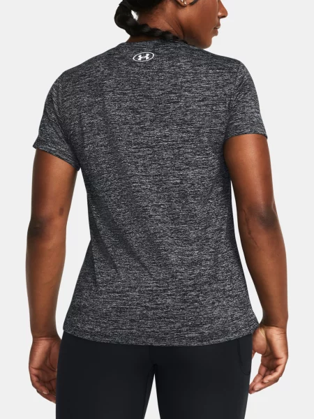 Dámske tréningové tričko Under Armour Tech V-Twist black/white biela