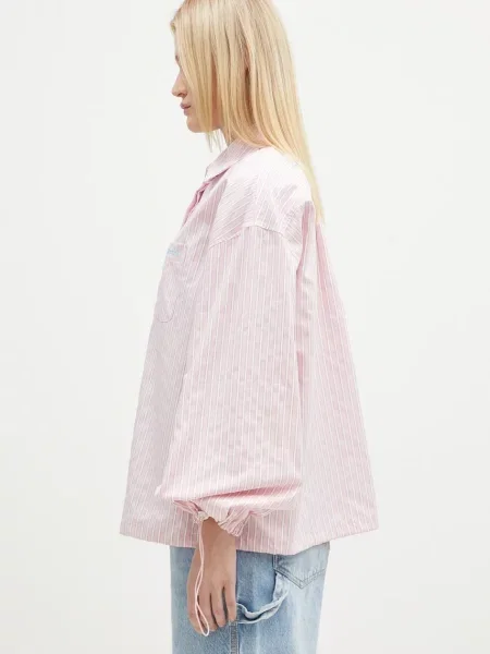 Fiorucci koszula Elasticated Balloon Sleeve relaxed z kołnierzykiem klasycznym różowy