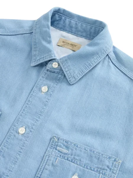 Cămașă din denim Woolrich albastru