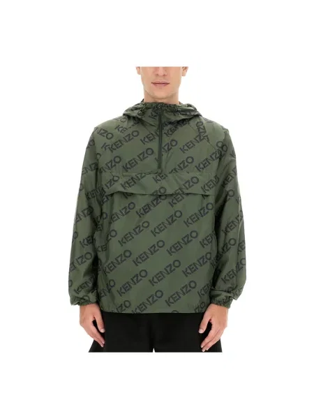 Anorak Kenzo z nadrukiem zielona