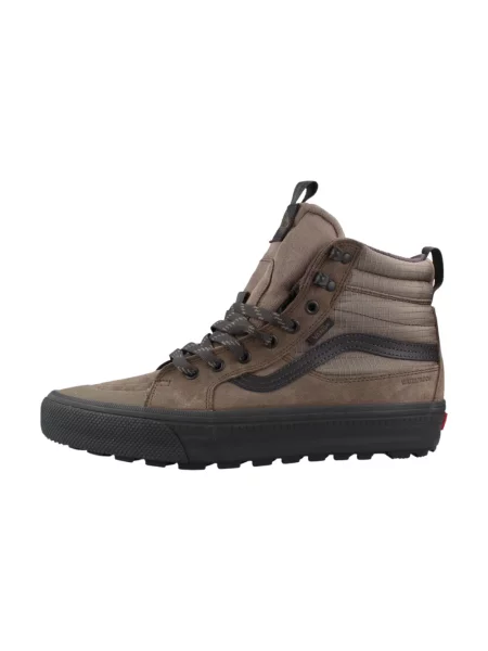 Ocieplane sneakersy Vans skórzane brązowe