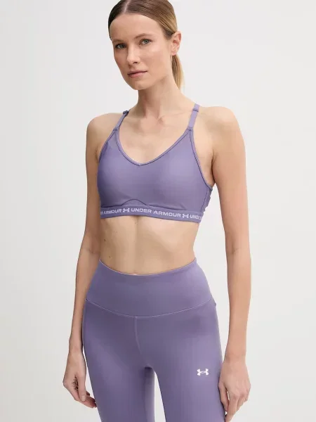 Under Armour sportovní podprsenka Crossback Low fialová