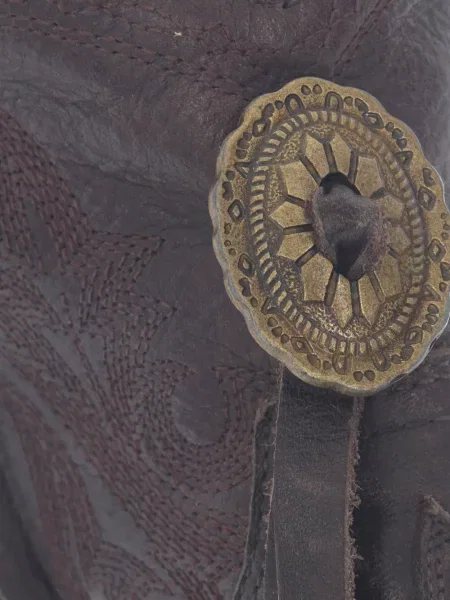 Botine Mexicana cu broderie din piele maro