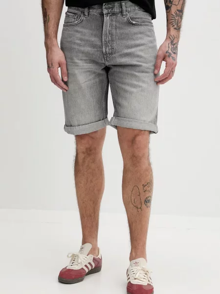 HUGO pantaloni scurți pentru bărbați din denim gri