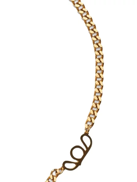 Colier Labelled Jewellery cu perle reflectorizant auriu