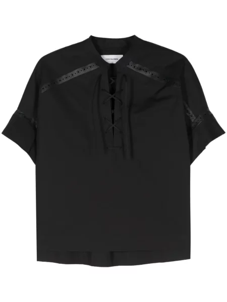 Bluză Yves Salomon din piele negru