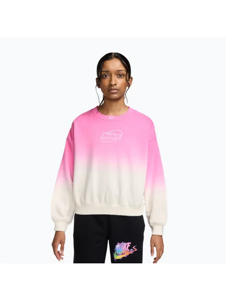 Bluză pentru copii Nike Sportswear Studio sail/playful pink/white alb