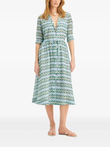 Midi šaty Tory Burch zelená