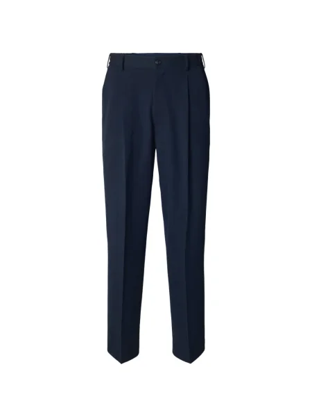 Pantaloni Selected plisate albastru