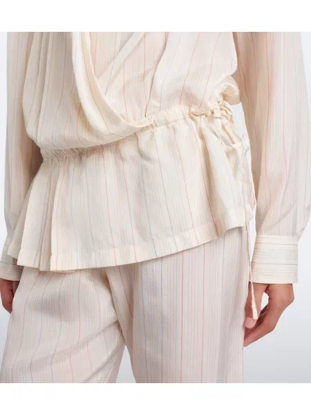 Top Dries Van Noten cu dungi plic alb