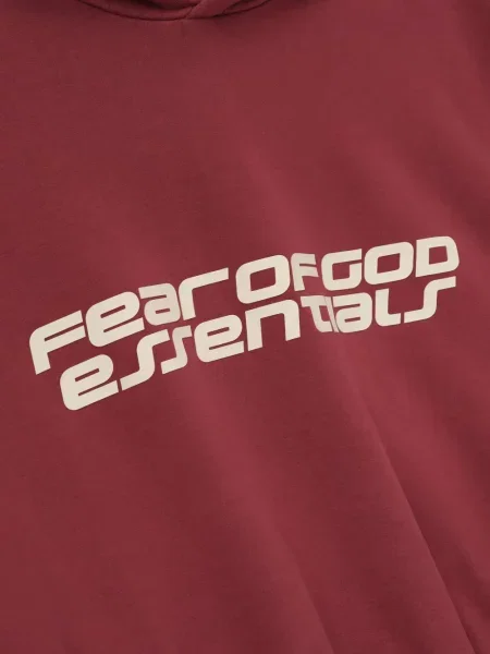Džemperis su gobtuvu Fear Of God Essentials raudona