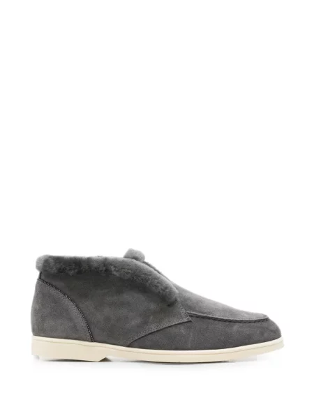 Pantofi loafer Doucal's din piele de căprioară gri
