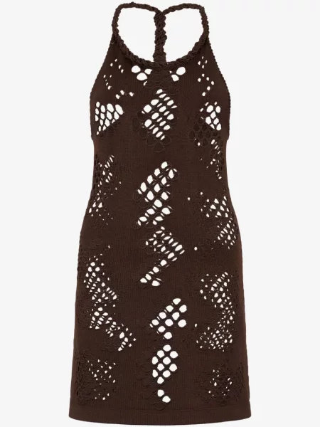 Rochie fără mâneci Roberto Cavalli fără mâneci de costum maro