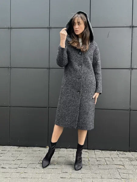 Пальто з утеплювачем CAT ORANGE чорний/сірий вовна/поліамід чорне