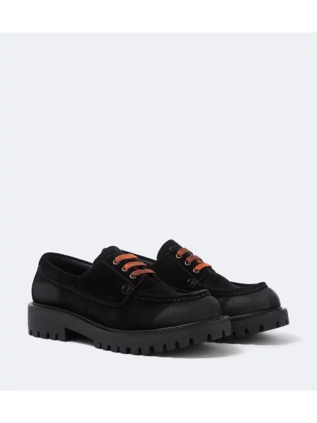 Pantofi loafer Prada din piele de căprioară negru