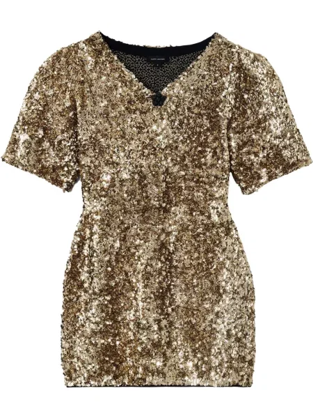 Rochie mini Marc Jacobs cu paiete de costum auriu
