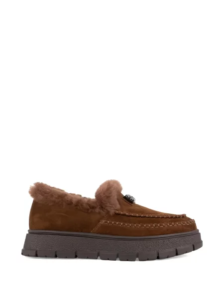 Pantofi loafer Linda Baumann din piele de căprioară maro