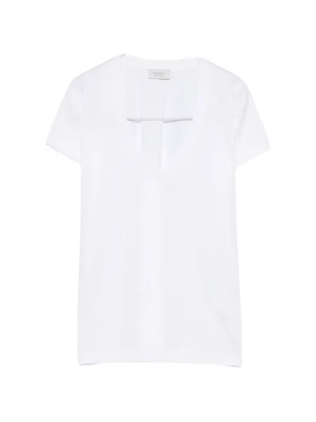 Tricou Mazzarelli cu decolteu în V alb