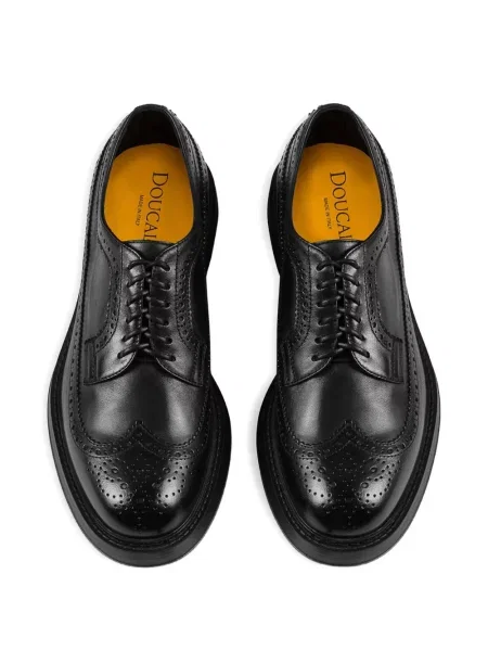 Brogues Doucal's cu șireturi din piele negru