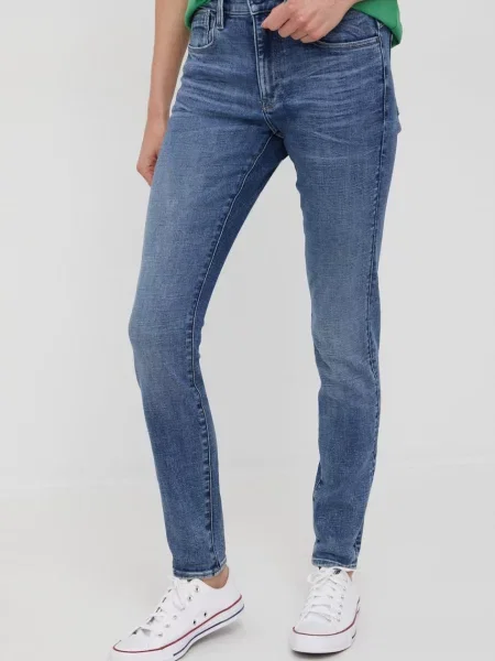 G-Star Raw jeansy medium waist niebieskie