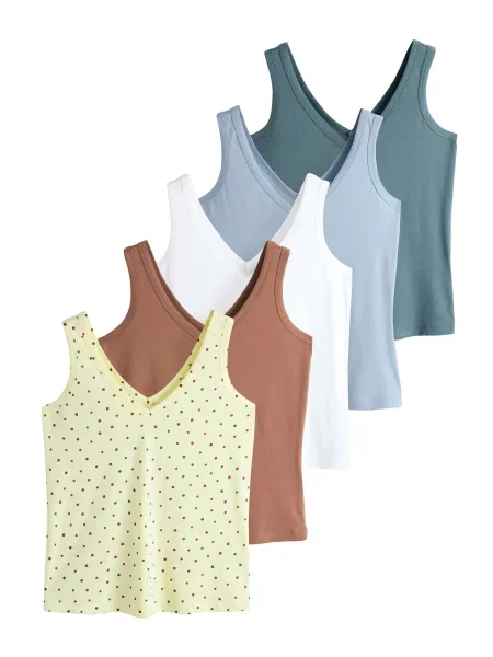 Next Top albastru porumbel / maro / galben citron alb