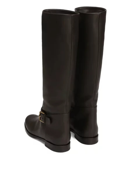 Botine Dolce & Gabbana din piele cu cataramă maro