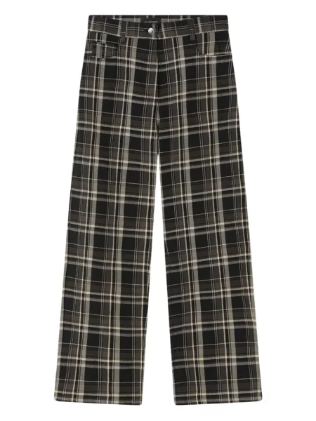 Pantaloni Lee Mathews în carouri verde