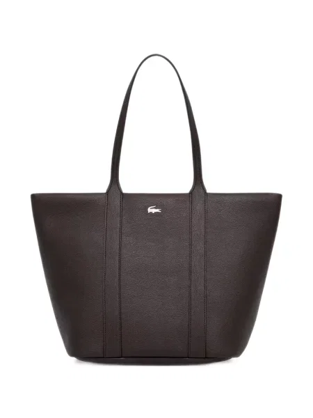 Geantă shopper Lacoste cu autograf maro