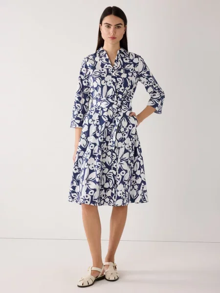 More & More Sukienka z bluzką Kobiety niebieski|biały wzorzysty 34 granatowa