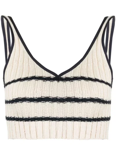 Top Lorena Antoniazzi o krotszym kroju prążkowany