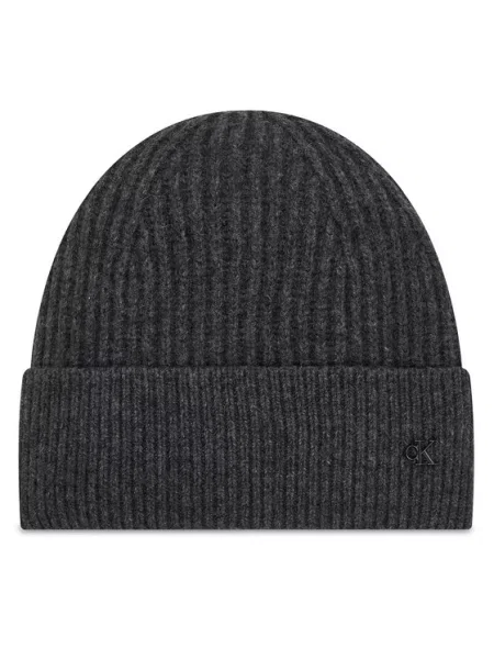 Calvin Klein Kapa Ck Metal Wool Beanie siva