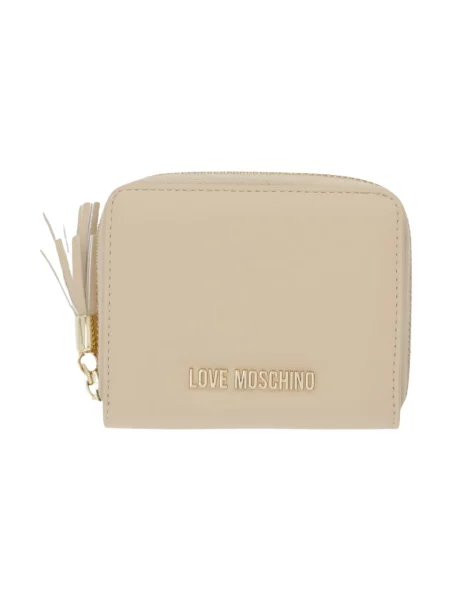 Love Moschino portfel z imitacji skóry beżowy