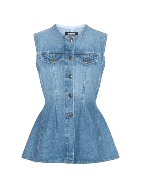 Vestă denim Rotate Birger Christensen evazată albastru