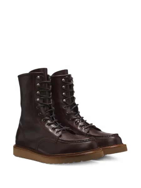 Botine Boss cu șireturi din piele maro