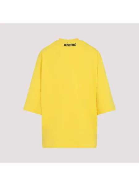 Koszulka Moschino z nadrukiem z dżerseju żółta